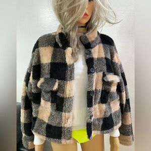 Shein long sleeve shirt size M caramel and black color